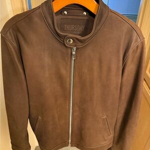 Thursday Boot Company - Leather Racer Jacket - Tobacco - Athletic Medium